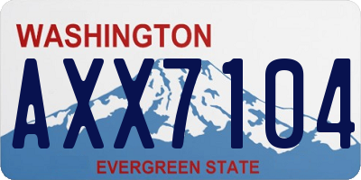 WA license plate AXX7104