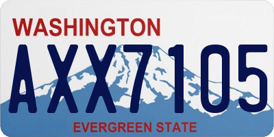 WA license plate AXX7105