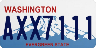 WA license plate AXX7111