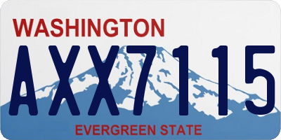 WA license plate AXX7115