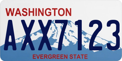 WA license plate AXX7123