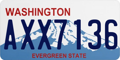 WA license plate AXX7136