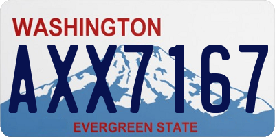 WA license plate AXX7167