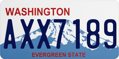 WA license plate AXX7189