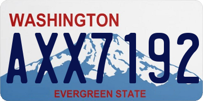 WA license plate AXX7192