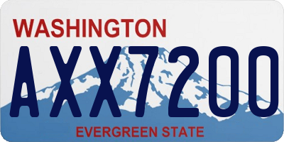 WA license plate AXX7200