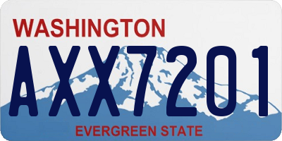 WA license plate AXX7201
