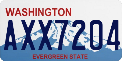 WA license plate AXX7204