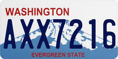 WA license plate AXX7216
