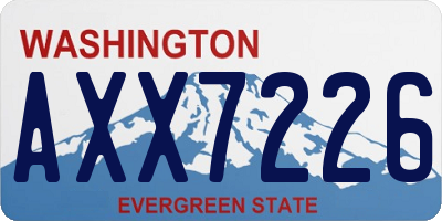 WA license plate AXX7226