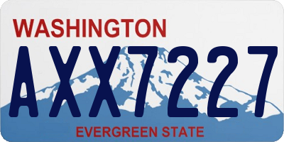 WA license plate AXX7227