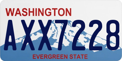 WA license plate AXX7228