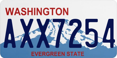 WA license plate AXX7254