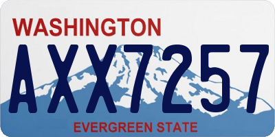 WA license plate AXX7257