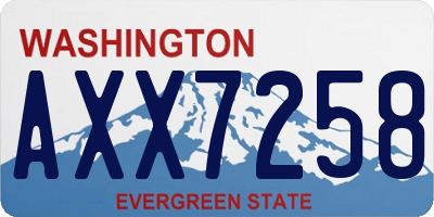 WA license plate AXX7258