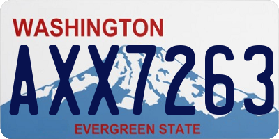 WA license plate AXX7263