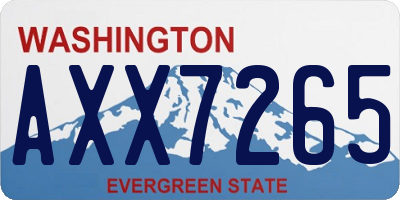 WA license plate AXX7265