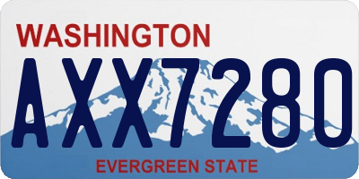 WA license plate AXX7280