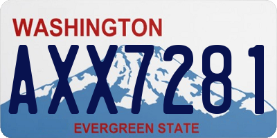WA license plate AXX7281