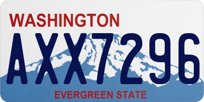 WA license plate AXX7296