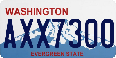 WA license plate AXX7300