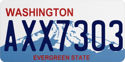 WA license plate AXX7303