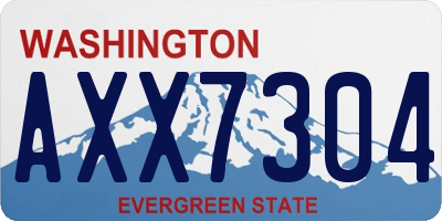 WA license plate AXX7304