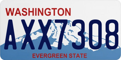 WA license plate AXX7308