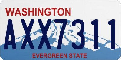 WA license plate AXX7311