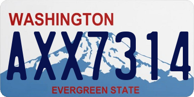 WA license plate AXX7314
