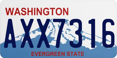 WA license plate AXX7316