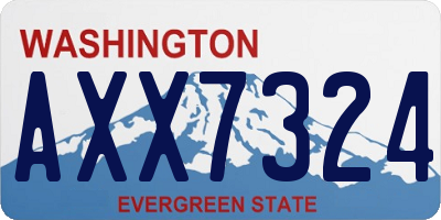 WA license plate AXX7324