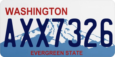WA license plate AXX7326