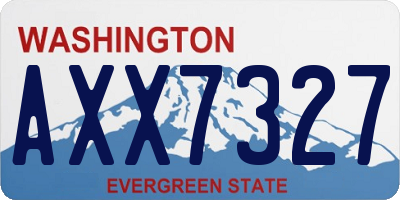 WA license plate AXX7327