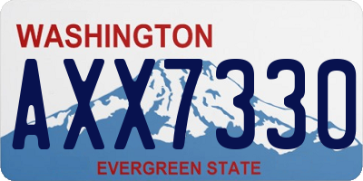 WA license plate AXX7330