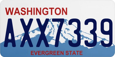 WA license plate AXX7339