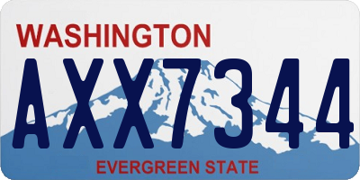 WA license plate AXX7344