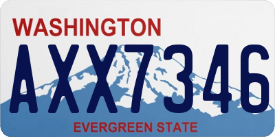 WA license plate AXX7346