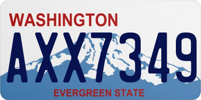 WA license plate AXX7349