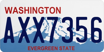 WA license plate AXX7356