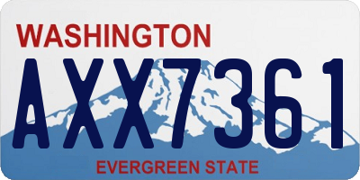 WA license plate AXX7361