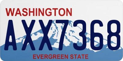 WA license plate AXX7368