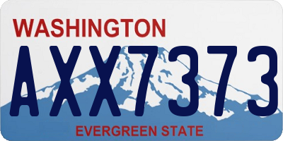WA license plate AXX7373