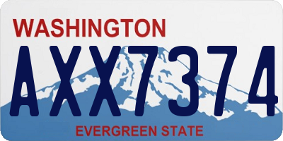 WA license plate AXX7374
