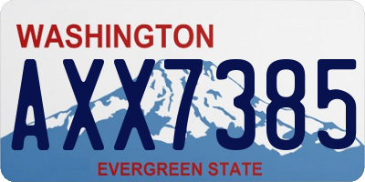 WA license plate AXX7385