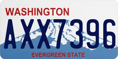 WA license plate AXX7396