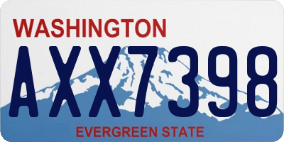 WA license plate AXX7398