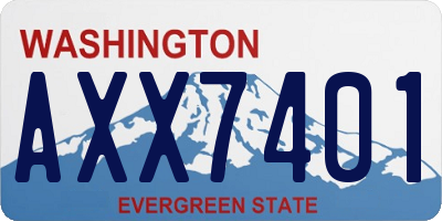 WA license plate AXX7401