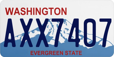 WA license plate AXX7407