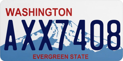WA license plate AXX7408